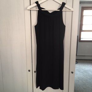 Banana Republic Black Silk Twist Neck Dress